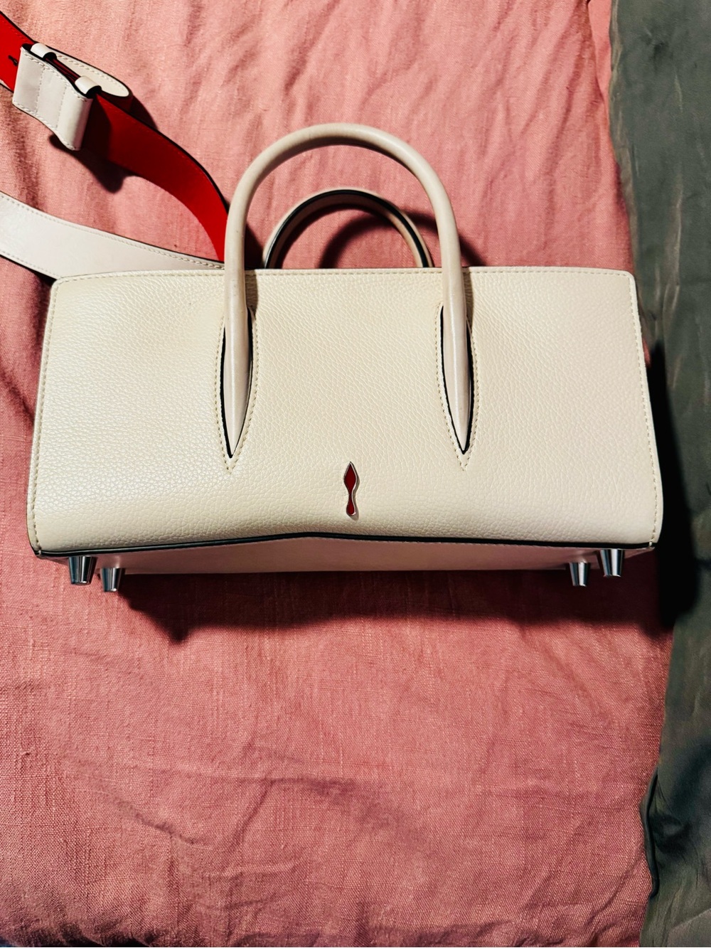 Christian Louboutin Blush Floral Studded Tote - Picture 8 of 14
